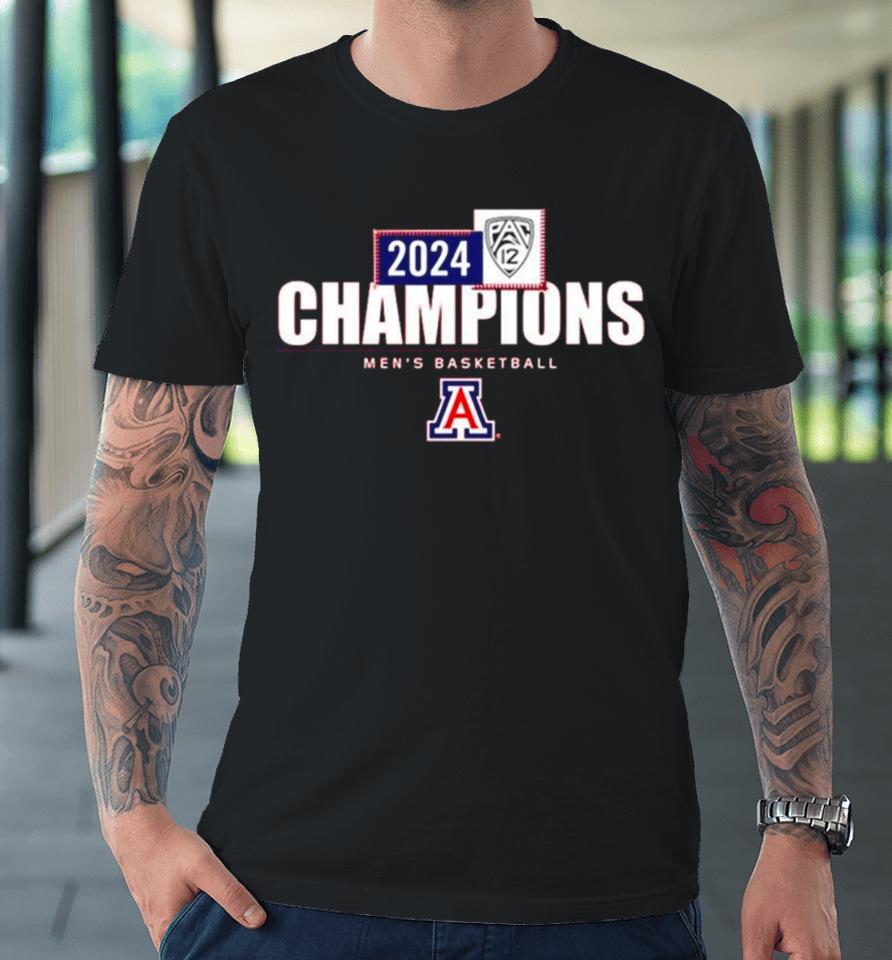 Arizona Wildcats 2024 Pac 12 Mens Basketball Conference Champions Premium T-Shirt
