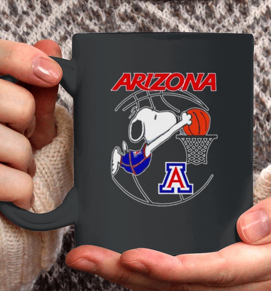 Arizona Wildcats Basketball Snoopy Dunk Logo Coffee Mug