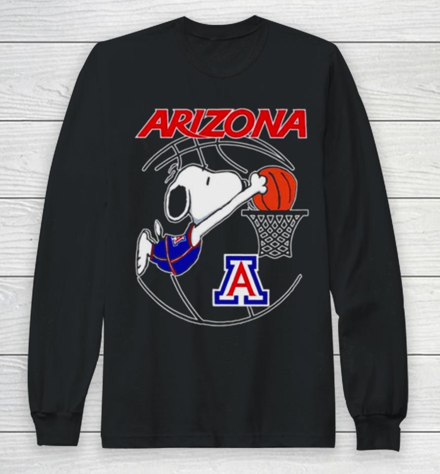 Arizona Wildcats Basketball Snoopy Dunk Logo Long Sleeve T-Shirt