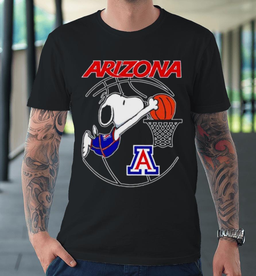Arizona Wildcats Basketball Snoopy Dunk Logo Premium T-Shirt