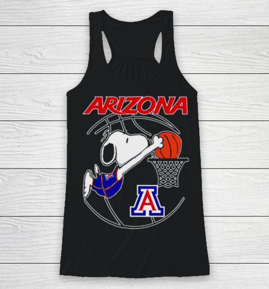 Arizona Wildcats Basketball Snoopy Dunk Logo Racerback Tank