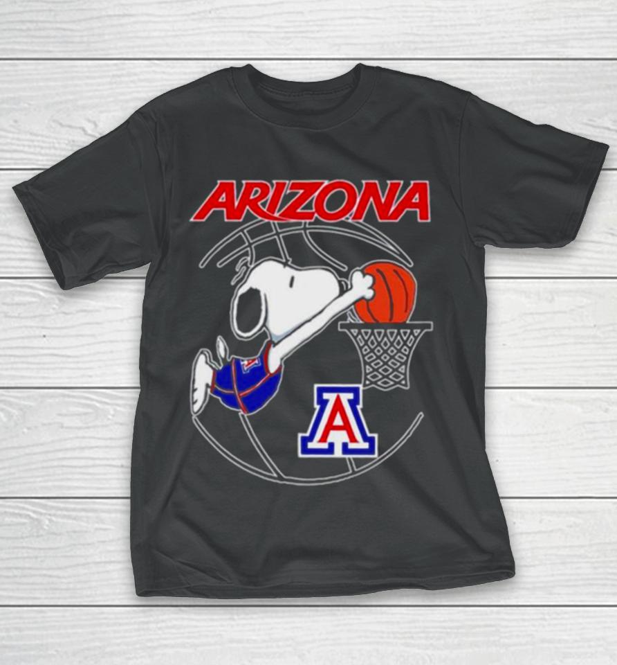 Arizona Wildcats Basketball Snoopy Dunk Logo T-Shirt