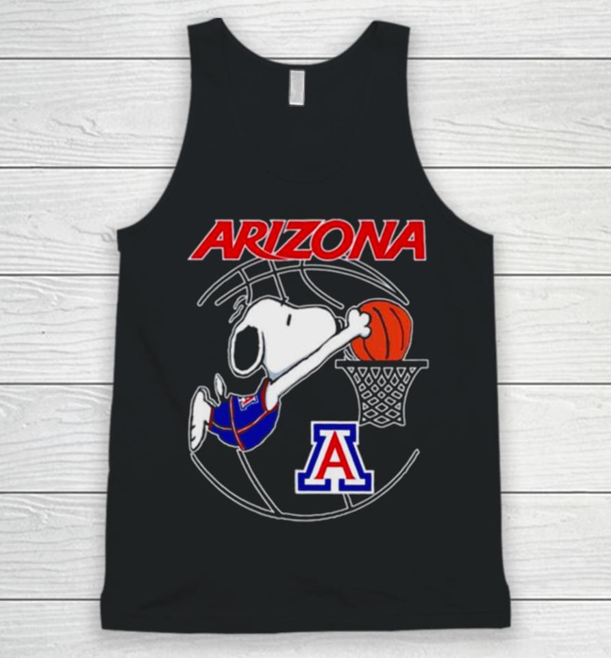 Arizona Wildcats Basketball Snoopy Dunk Logo Unisex Tank Top