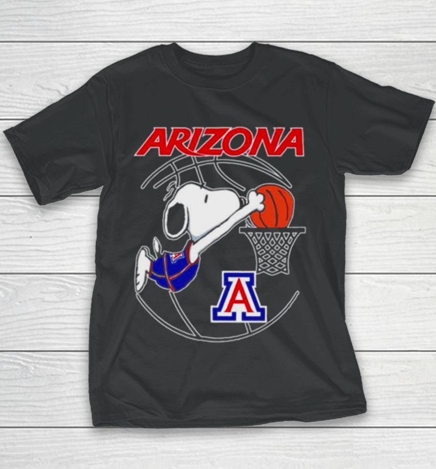 Arizona Wildcats Basketball Snoopy Dunk Logo Youth T-Shirt