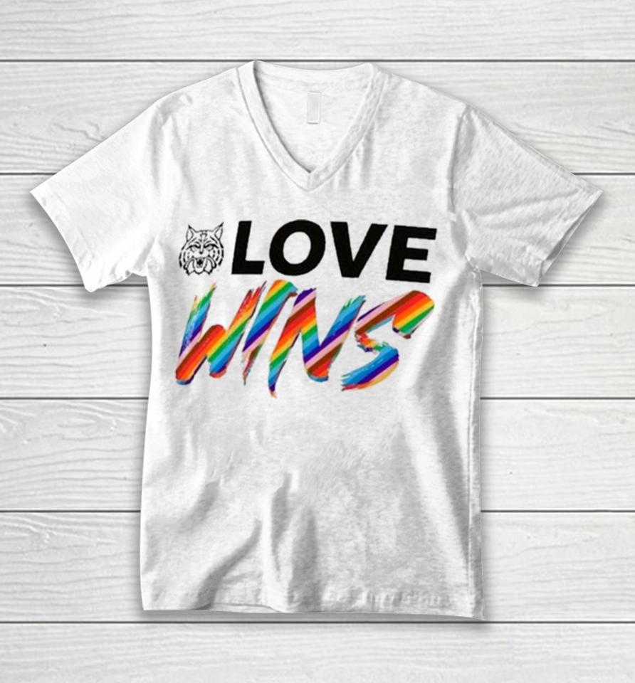 Arizona Wildcats Love Wins Pride 2024 Unisex V-Neck T-Shirt