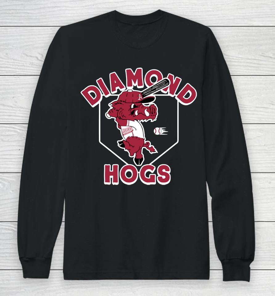 Arkansas Diamond Hogs Vintage Black Long Sleeve T-Shirt