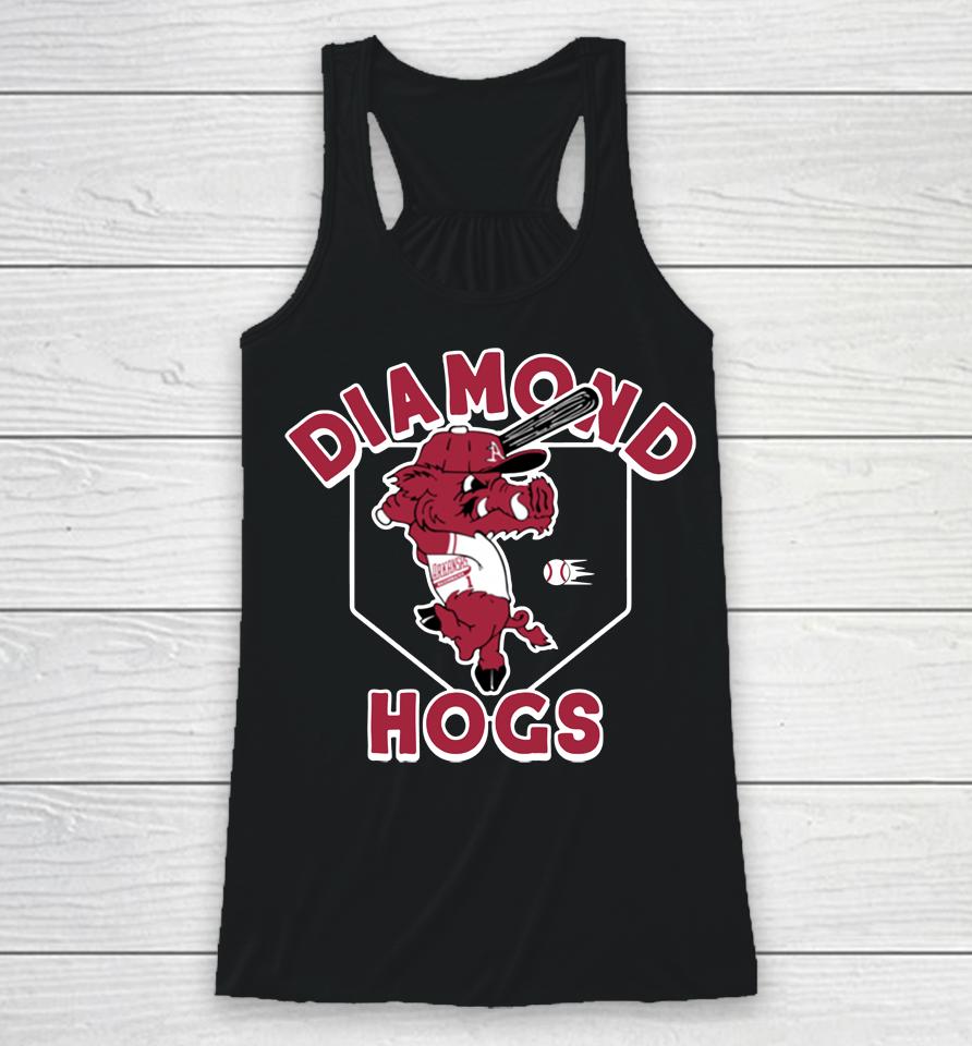Arkansas Diamond Hogs Vintage Black Racerback Tank