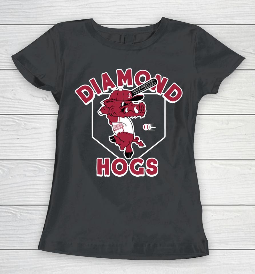 Arkansas Diamond Hogs Vintage Black Women T-Shirt