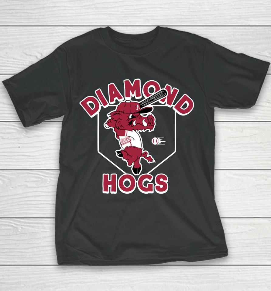 Arkansas Diamond Hogs Vintage Black Youth T-Shirt