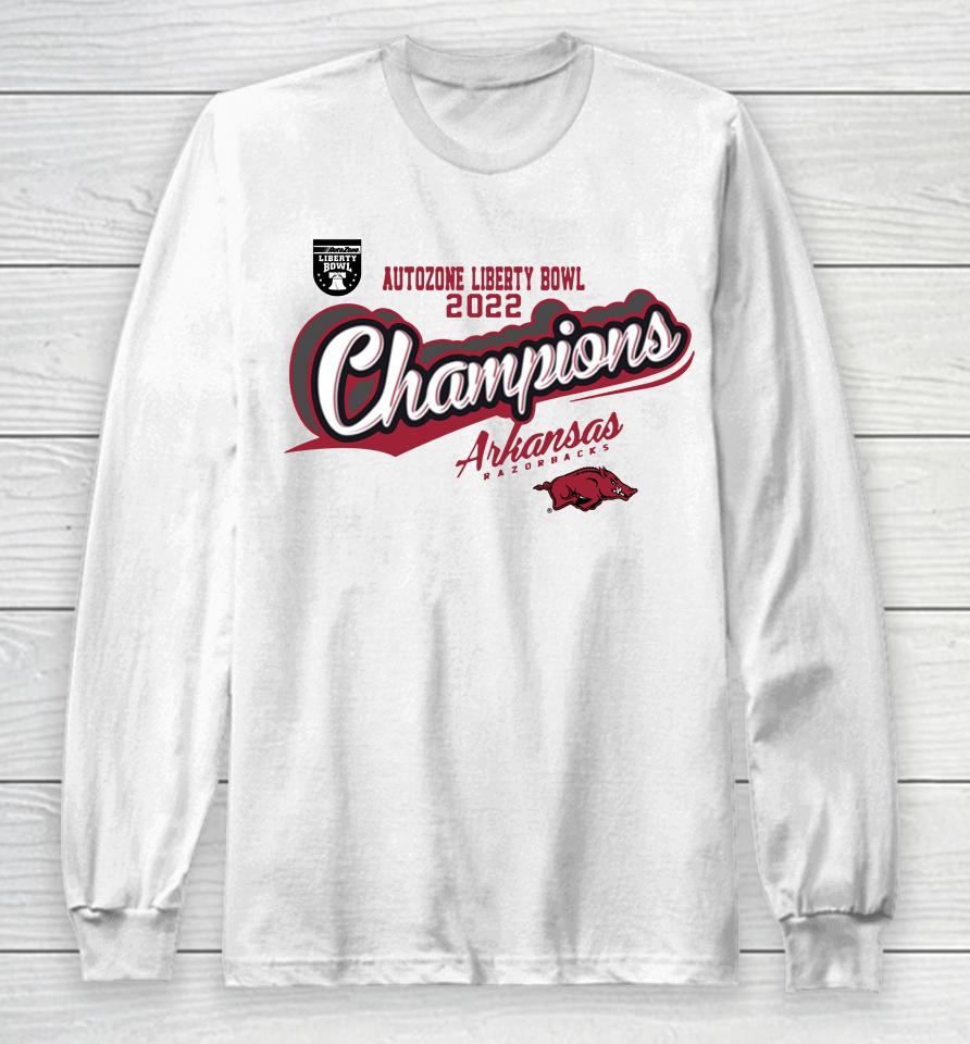 Arkansas Razorbacks 2022 Liberty Bowl Champions Long Sleeve T-Shirt