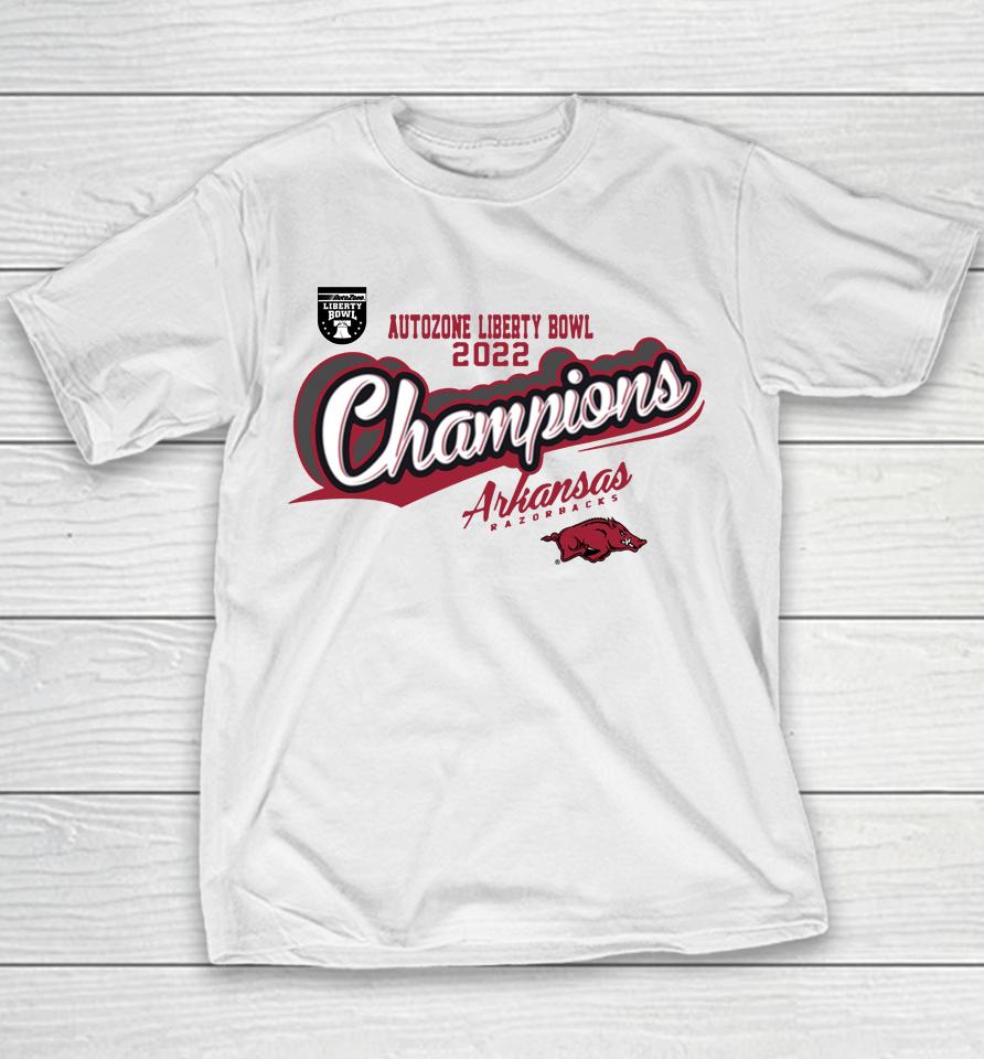 Arkansas Razorbacks 2022 Liberty Bowl Champions Youth T-Shirt