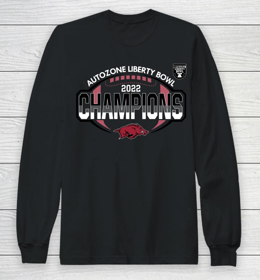 Arkansas Razorbacks 2022 Liberty Bowl Champions Student Section Long Sleeve T-Shirt