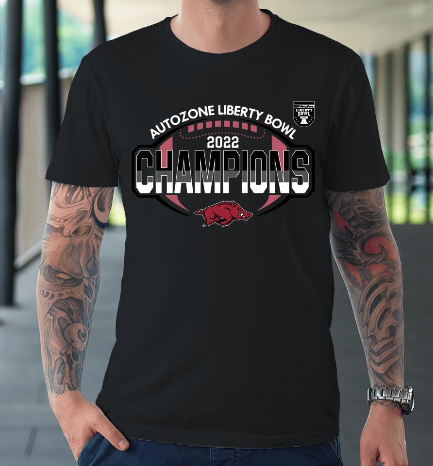 Arkansas Razorbacks 2022 Liberty Bowl Champions Student Section Premium T-Shirt