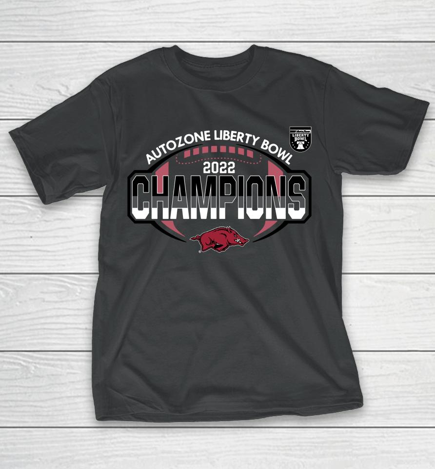 Arkansas Razorbacks 2022 Liberty Bowl Champions Student Section T-Shirt