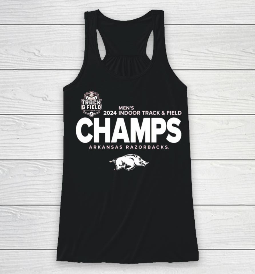 Arkansas Razorbacks 2024 Sec Men’s Indoor Track &Amp; Field Champions Locker Room Racerback Tank