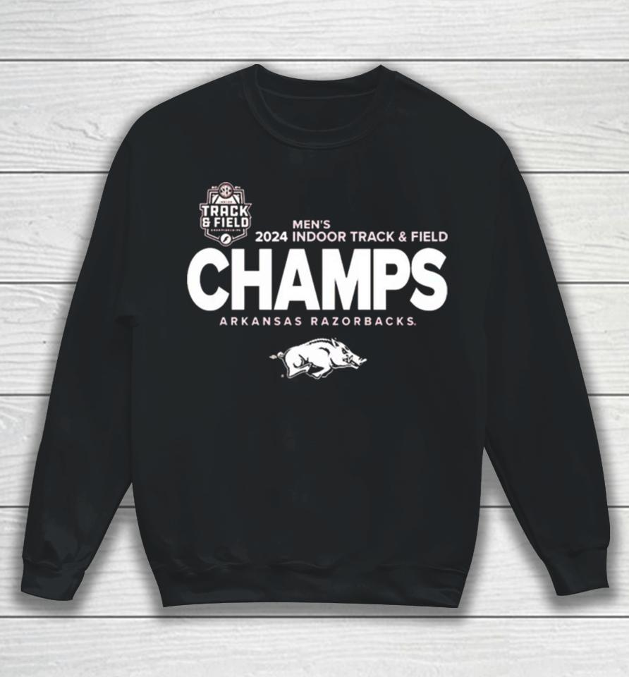 Arkansas Razorbacks 2024 Sec Men’s Indoor Track &Amp; Field Champions Locker Room Sweatshirt