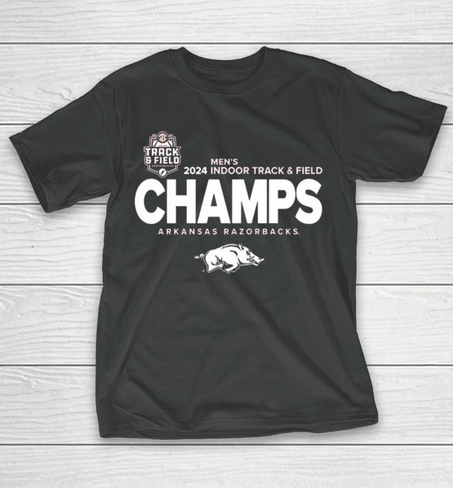 Arkansas Razorbacks 2024 Sec Men’s Indoor Track &Amp; Field Champions Locker Room T-Shirt