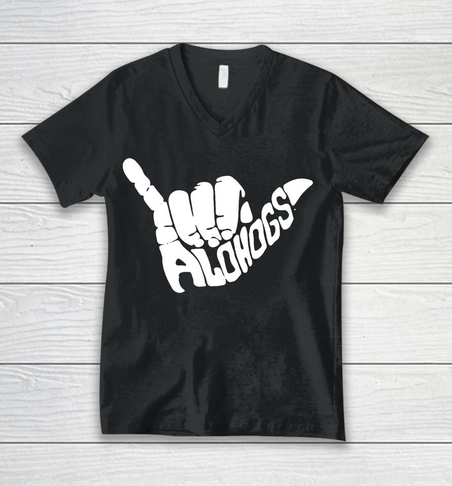Arkansas Razorbacks Alohogs Hand Unisex V-Neck T-Shirt