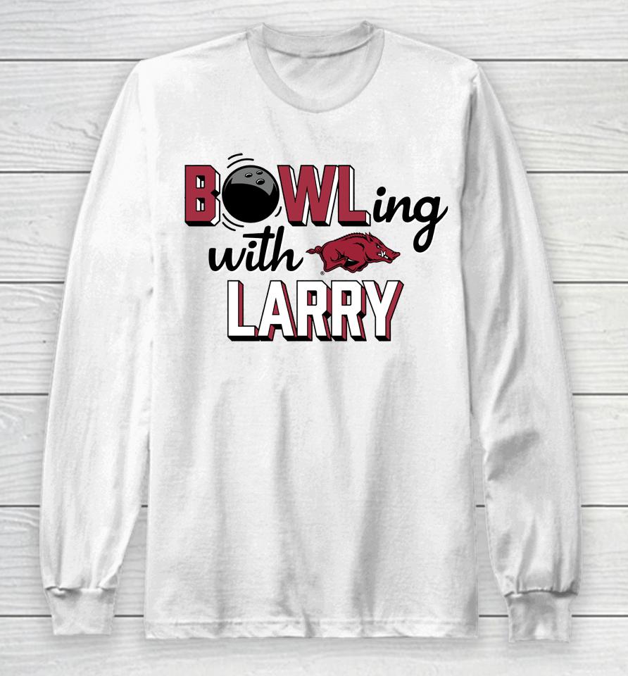 Arkansas Razorbacks Bowling With Larry Grey Long Sleeve T-Shirt