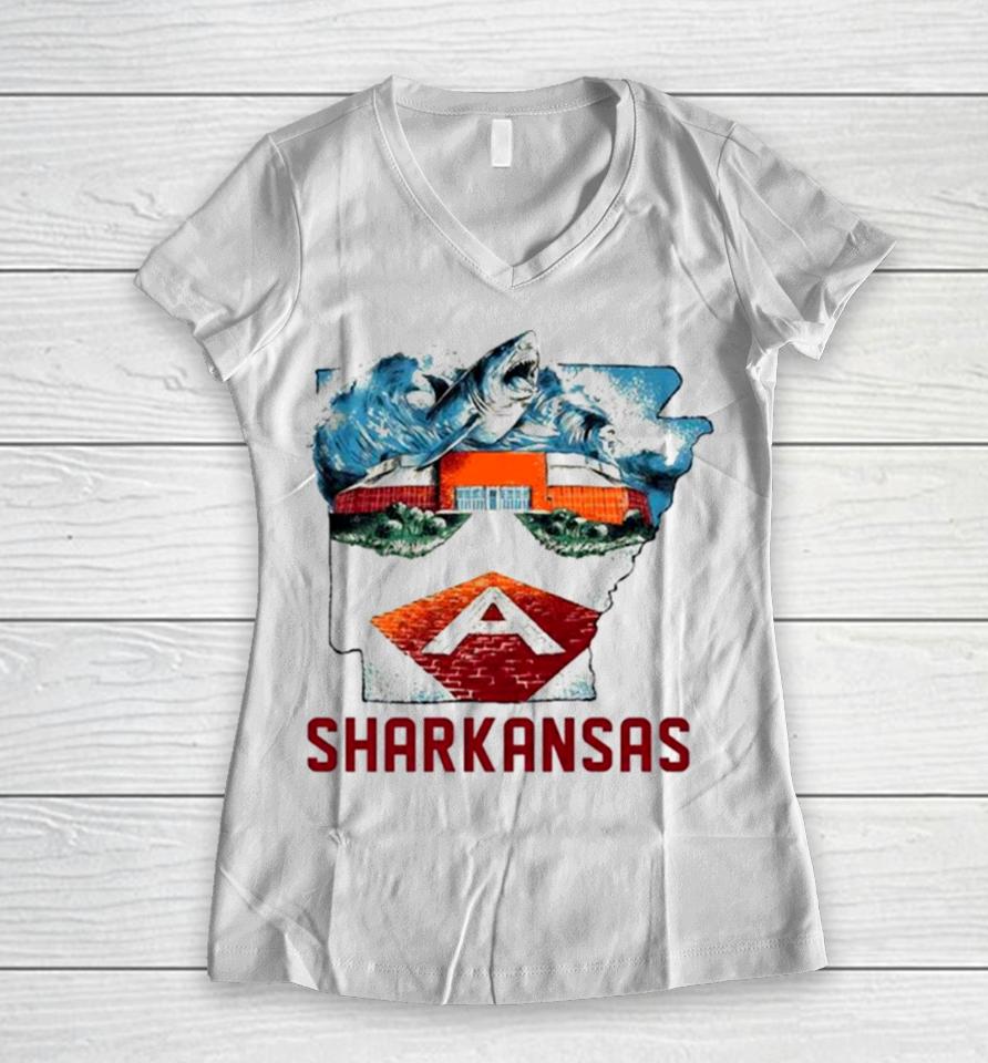Arkansas Razorbacks Women V-Neck T-Shirt