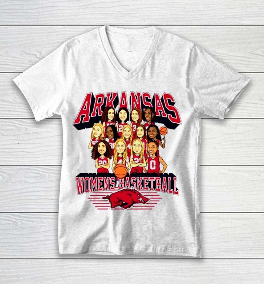 Arkansas Razorbacks Women’s Basketball Team 2023 Unisex V-Neck T-Shirt