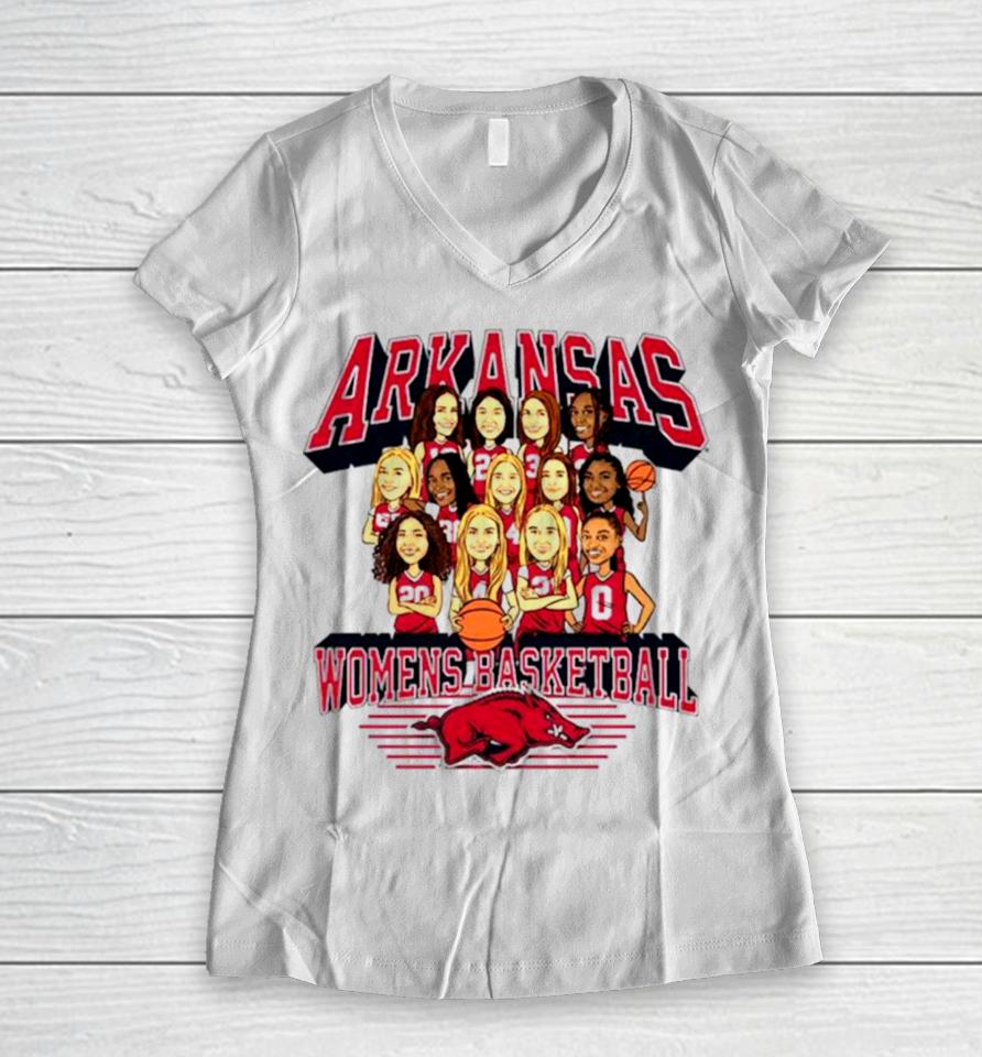 Arkansas Razorbacks Women’s Basketball Team 2023 Women V-Neck T-Shirt