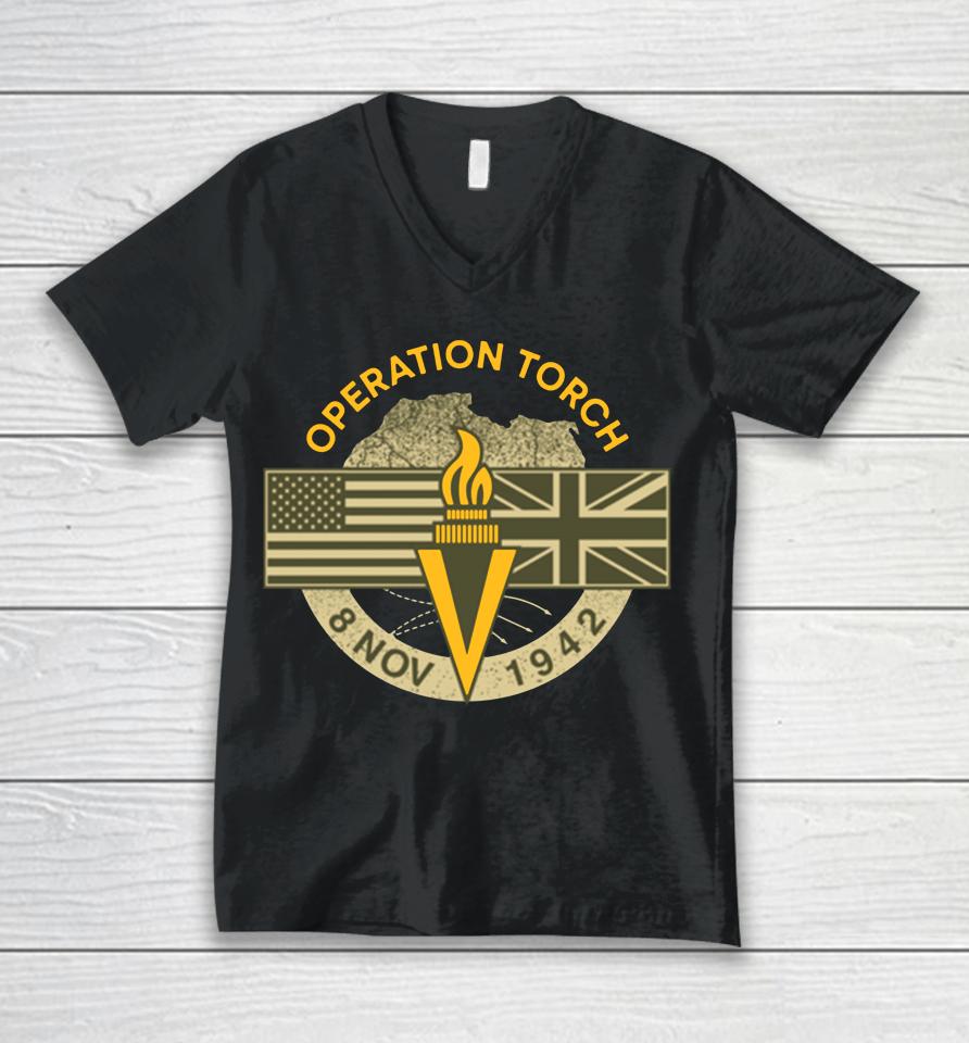 Army Black Knights Operation Torch Old Ironsides Unisex V-Neck T-Shirt