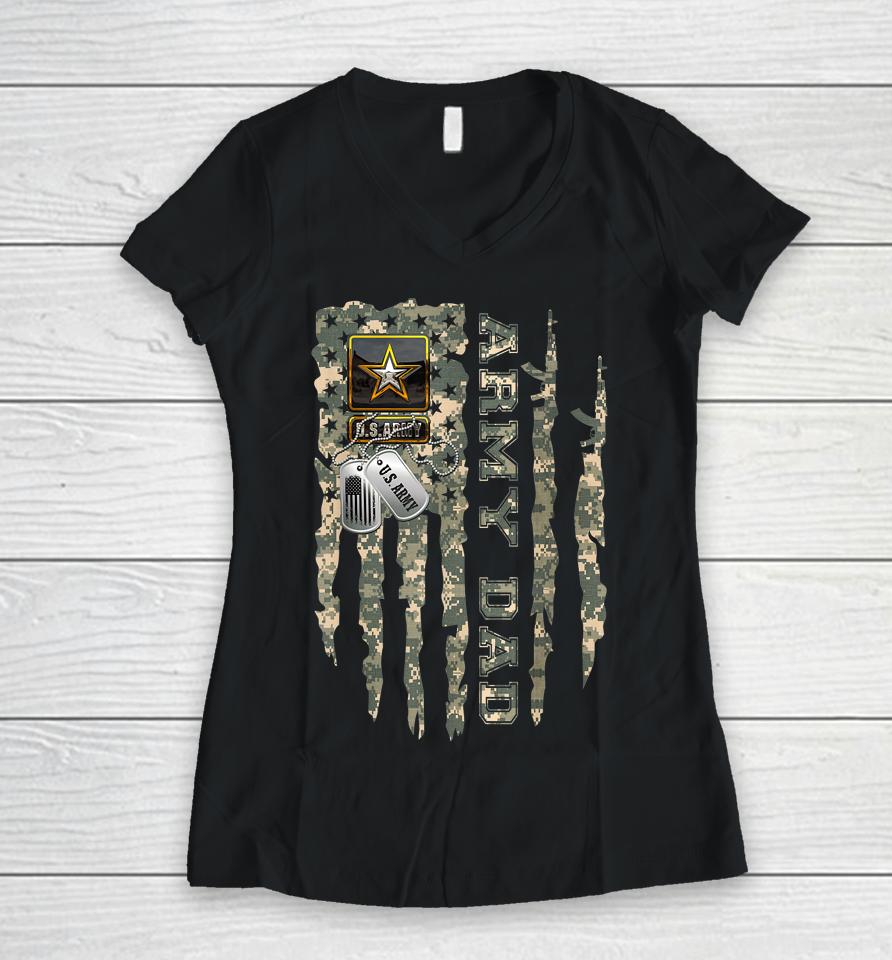 Army Dad Women V-Neck T-Shirt