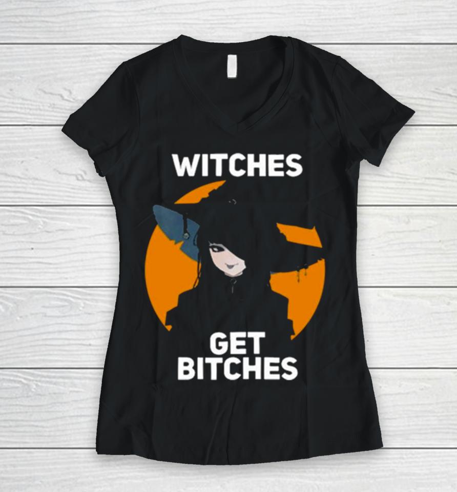 Artemis Of The Blue Witches Get Bitches Orange No Glasses Women V-Neck T-Shirt