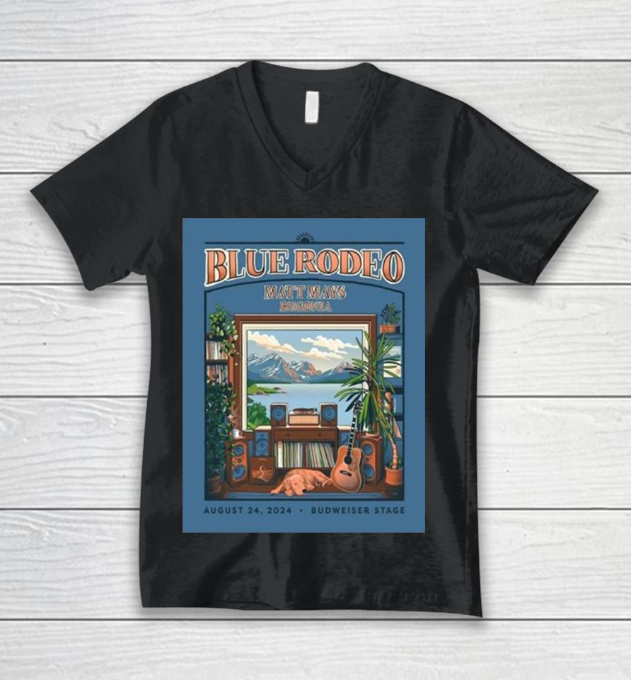 Artwork Poster For Blue Rodeo Official Tour At Budweiser Stage On August 24Th 2024 Unisex V-Neck T-Shirt
