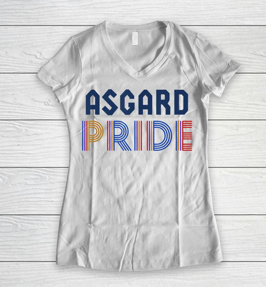 Asgard Pride Rainbow Lgbt Pride Women V-Neck T-Shirt
