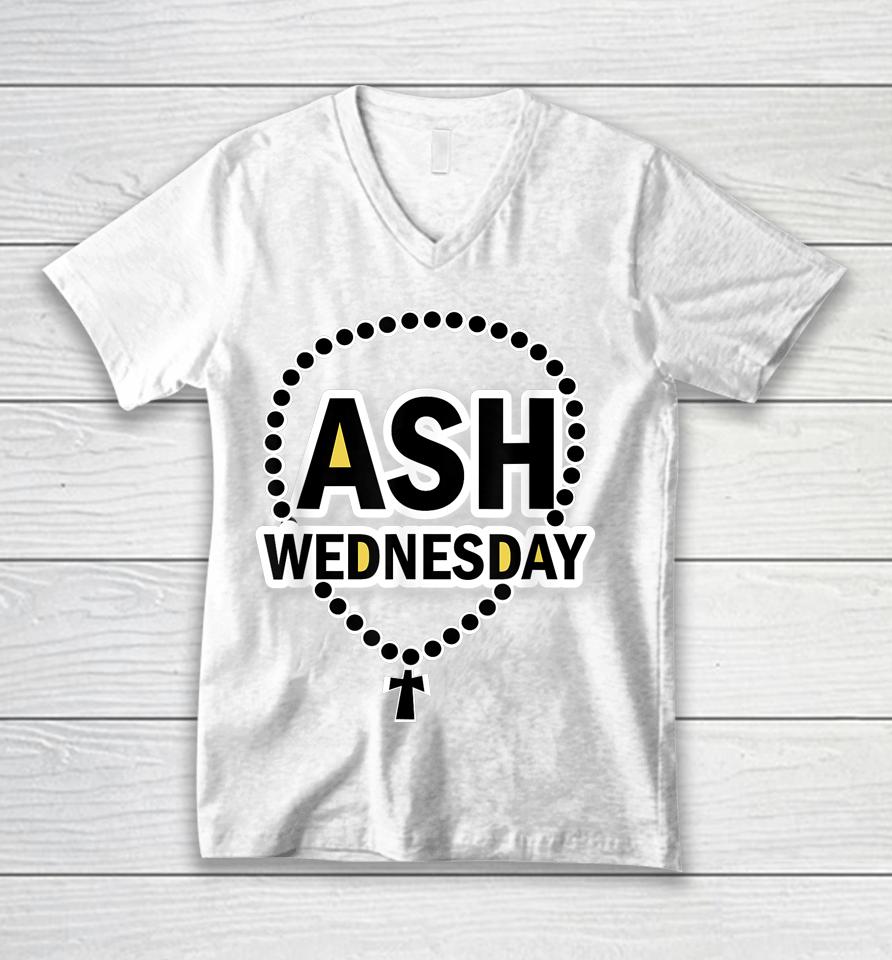 Ash Wednesday Happy Christianity Fasting Day Gifts Catholics Unisex V-Neck T-Shirt