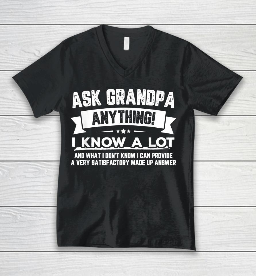 Ask Grandpa Anything Father's Day Unisex V-Neck T-Shirt