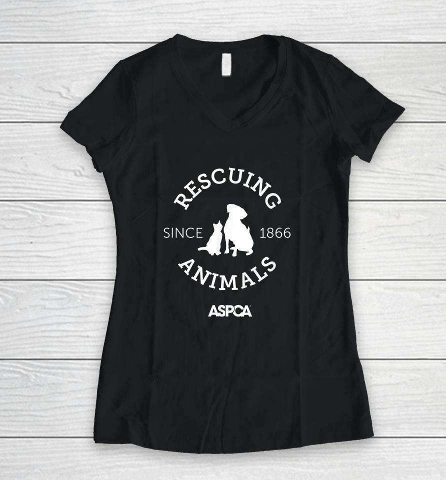 Aspca Rescuing Animals Since 1866 Women V-Neck T-Shirt