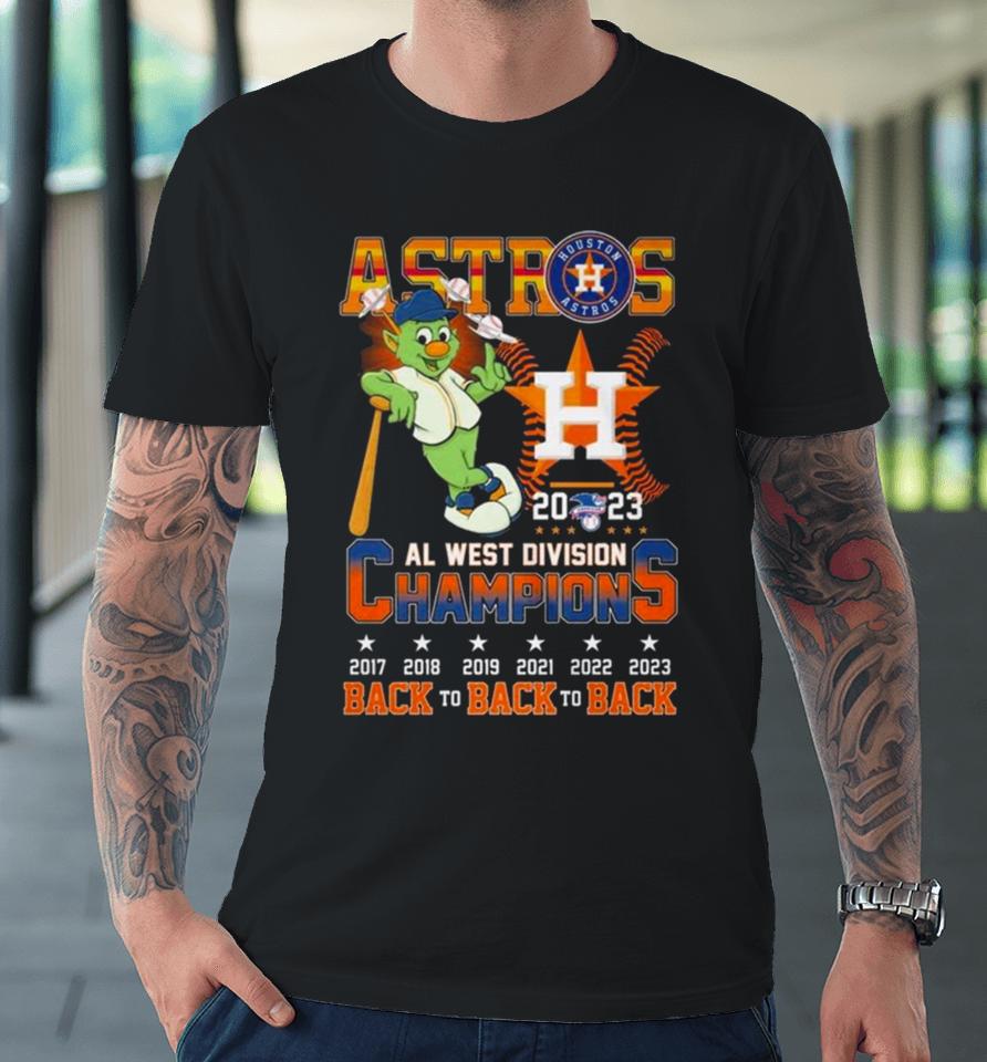 Astros 2023 Al West Division Champions Back To Back To Back 2017 2023 Premium T-Shirt