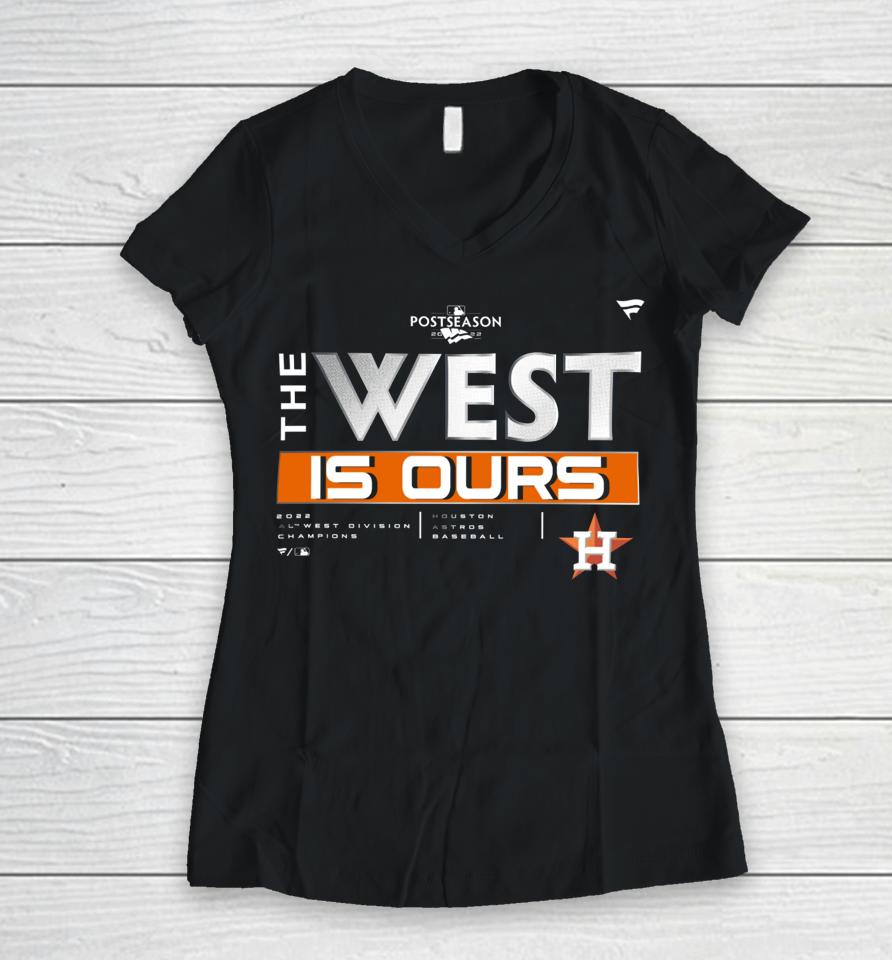 Astros Al West Champions Women V-Neck T-Shirt