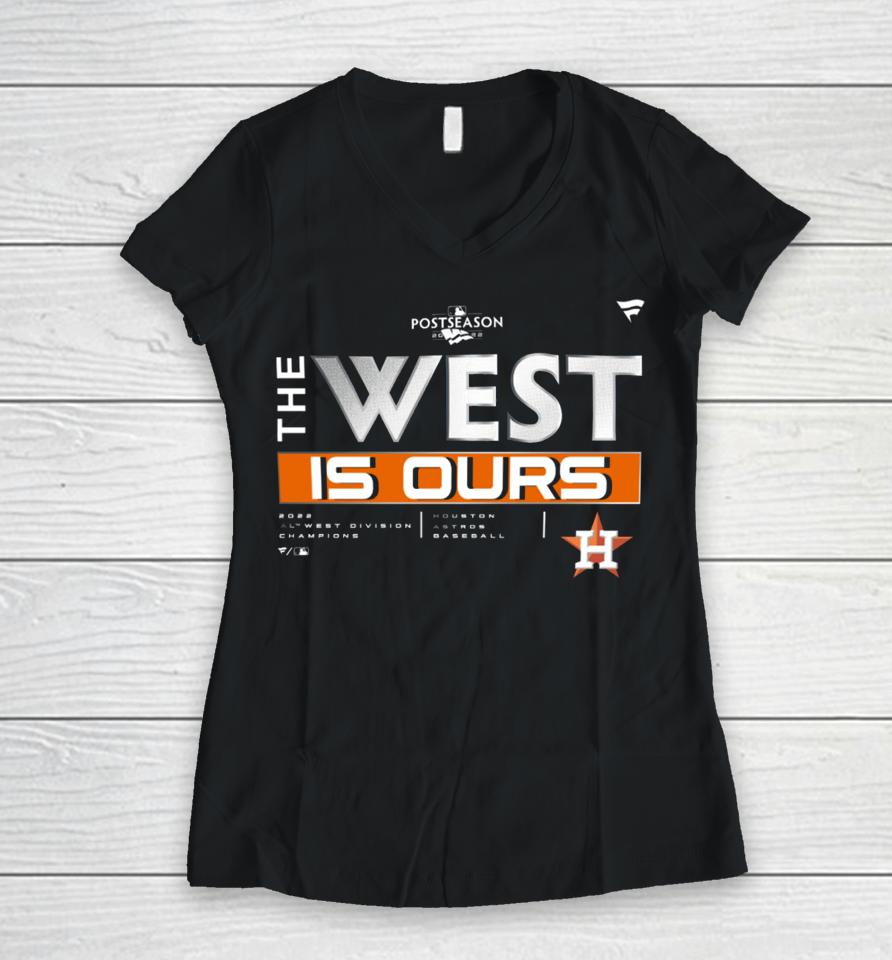 Astros Al West Women V-Neck T-Shirt