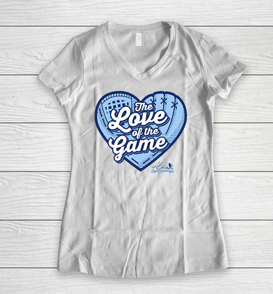 Athlete Logos The Love Of The Game Alonso Foundation Women V-Neck T-Shirt