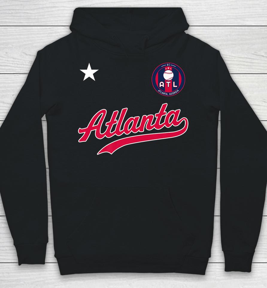 Atlanta Baseball Jersey - Atl Mini Badge Hoodie