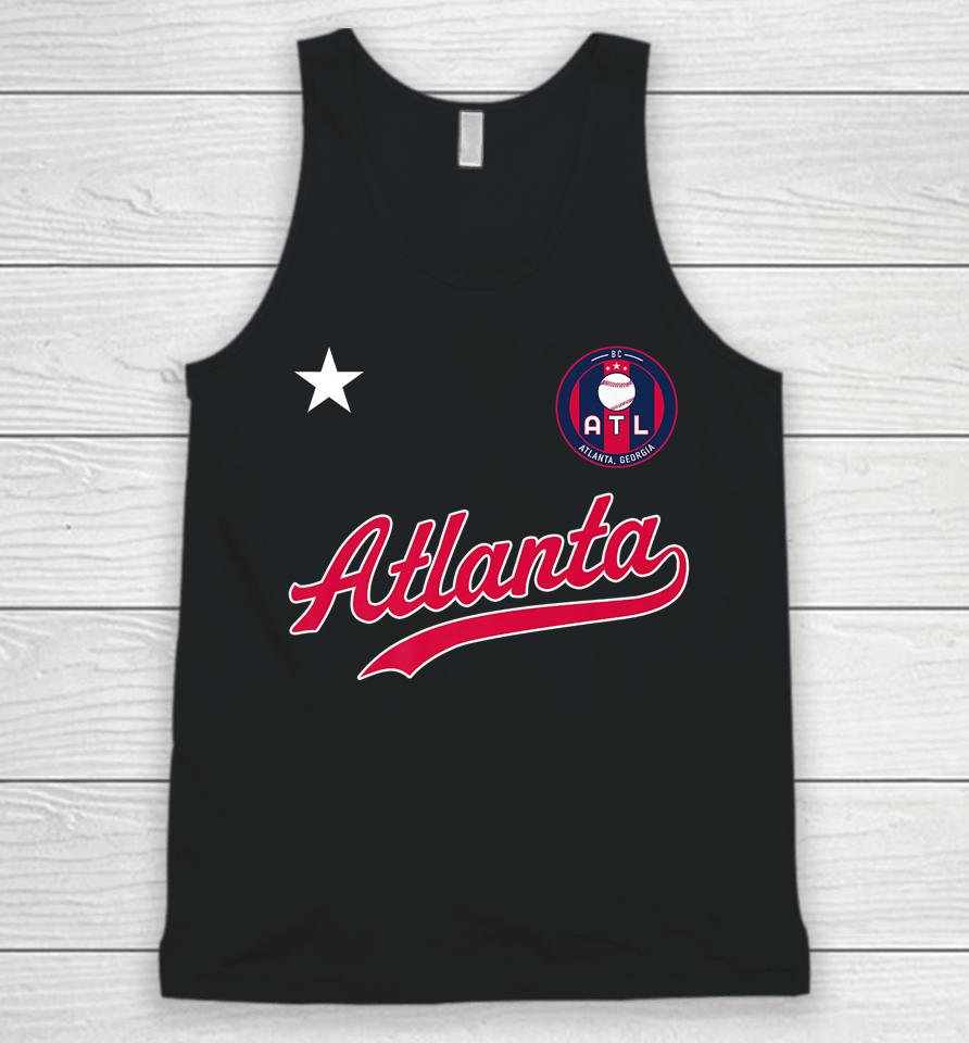 Atlanta Baseball Jersey - Atl Mini Badge Unisex Tank Top