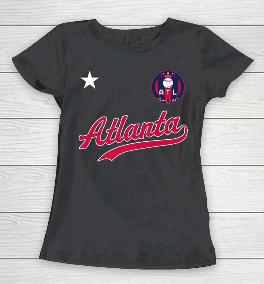 Atlanta Baseball Jersey - Atl Mini Badge Women T-Shirt