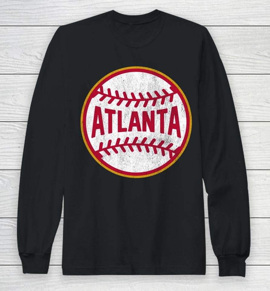 Atlanta Baseball Vintage Retro Long Sleeve T-Shirt