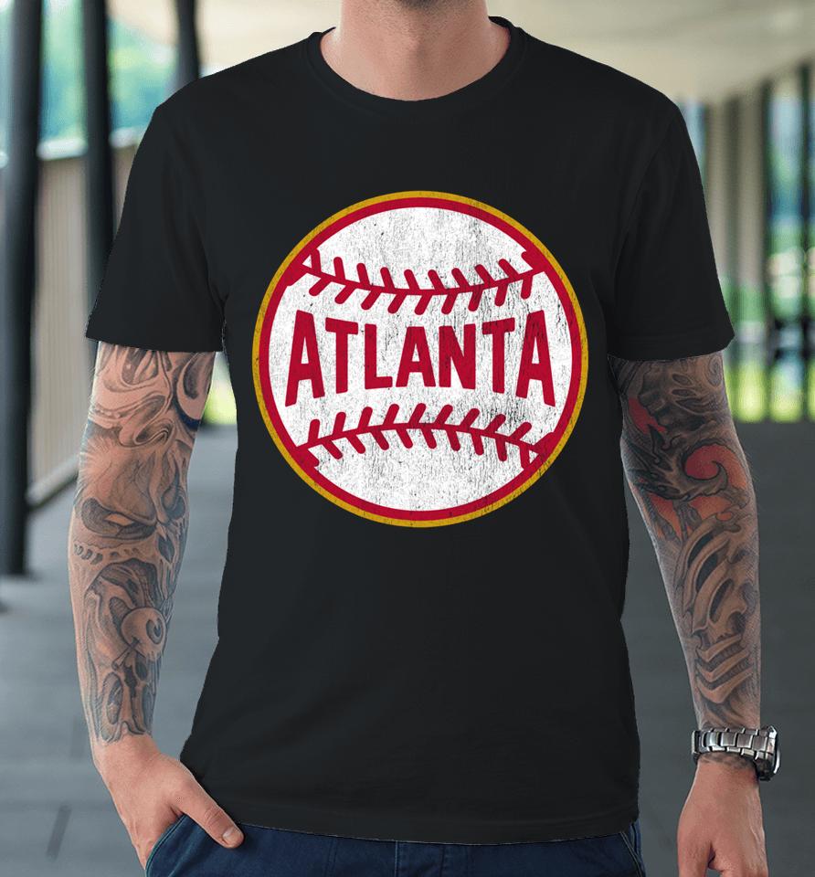 Atlanta Baseball Vintage Retro Premium T-Shirt