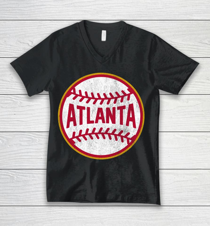 Atlanta Baseball Vintage Retro Unisex V-Neck T-Shirt