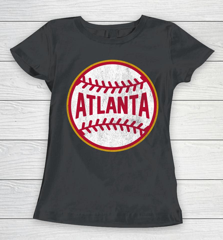 Atlanta Baseball Vintage Retro Women T-Shirt