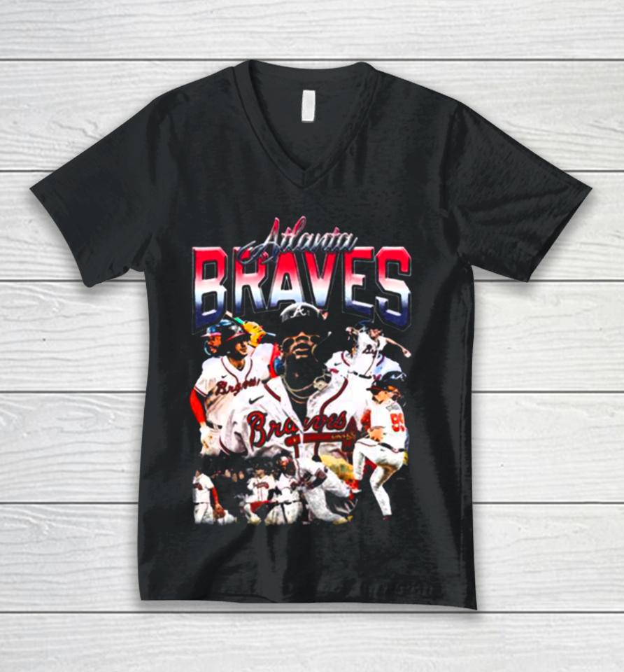 Atlanta Braves Baseball Tee » Vintage Heavyweight Unisex V-Neck T-Shirt