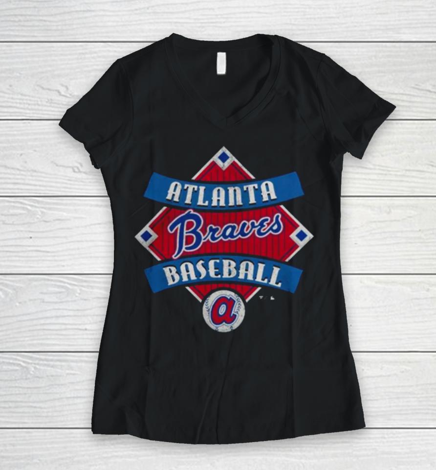 Atlanta Braves Fanatics Branded Cooperstown Collection Field Play Women V-Neck T-Shirt