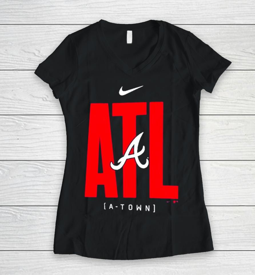 Atlanta Braves Nike Youth Scoreboard Women V-Neck T-Shirt