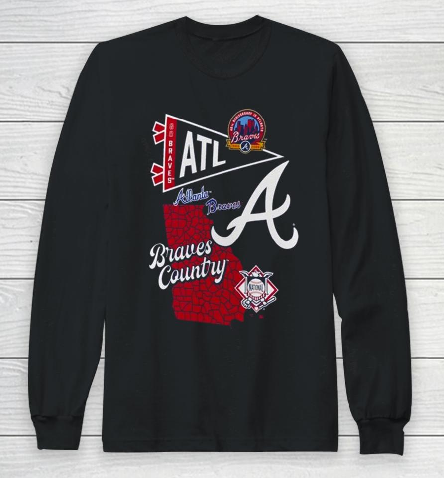 Atlanta Braves Split Zone Braves Country 2024 Long Sleeve T-Shirt