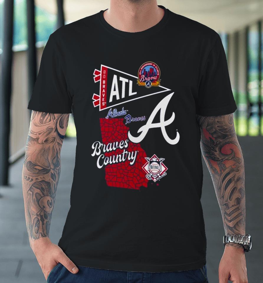Atlanta Braves Split Zone Braves Country 2024 Premium T-Shirt